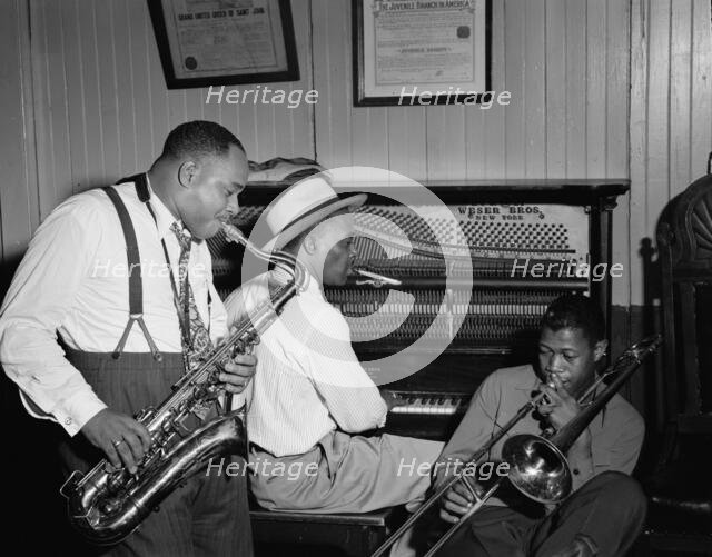 Portrait of Joe Thomas and Eddie Wilcox, Loyal Charles Lodge No. 167, New York, N.Y., ca. Oct. 1947. Creator: William Paul Gottlieb.