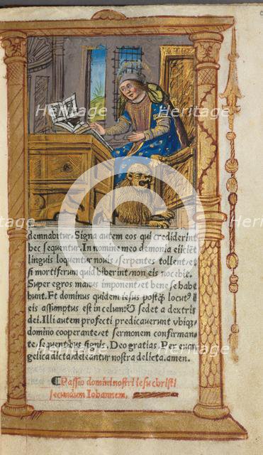 Printed Book of Hours (Use of Rome): fol. 20r, St. Mark, 1510. Creator: Guillaume Le Rouge (French, Paris, active 1493-1517).