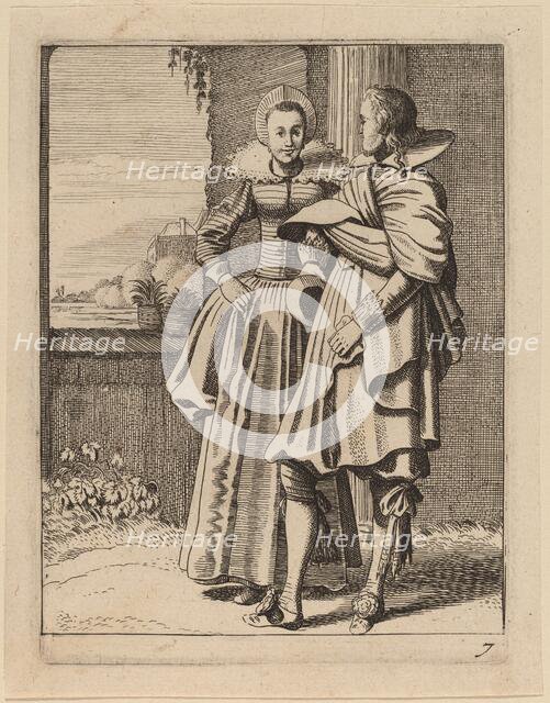 Two Figures in Costume. Creator: Jan van de Velde II.