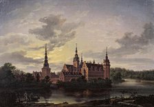 Frederiksborg Slot by moonlight, 1817. Creator: Dahl, Johan Christian Clausen (1788-1857).