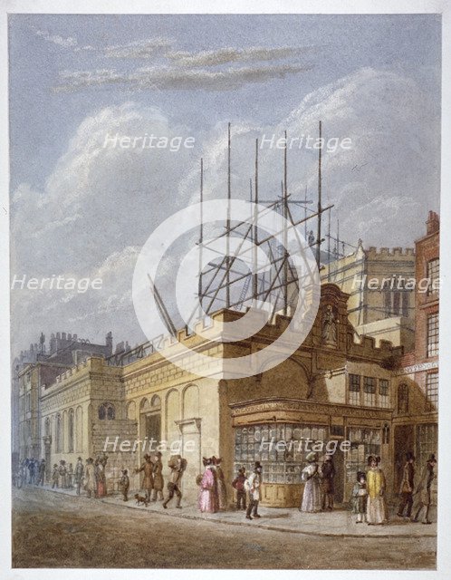 Demolition of the Church of St Dunstan in the West, Fleet Street, City of London, c1830. Artist: Anon