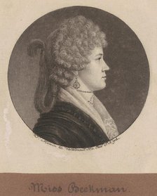 Ann Beekman, 1796-1797. Creator: Charles Balthazar Julien Févret de Saint-Mémin.