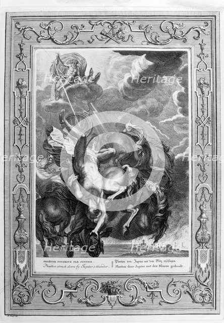Phaeton struck down by Jupiter's thunderbolt, 1733. Artist: Bernard Picart