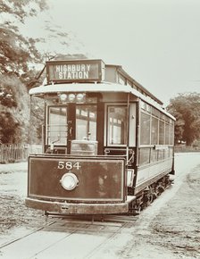 Single-decker electric tram, 1907. Artist: Unknown.