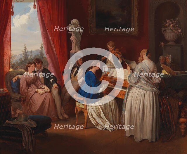 The Family Concert, 1841. Creator: Danhauser, Josef (1805-1845).