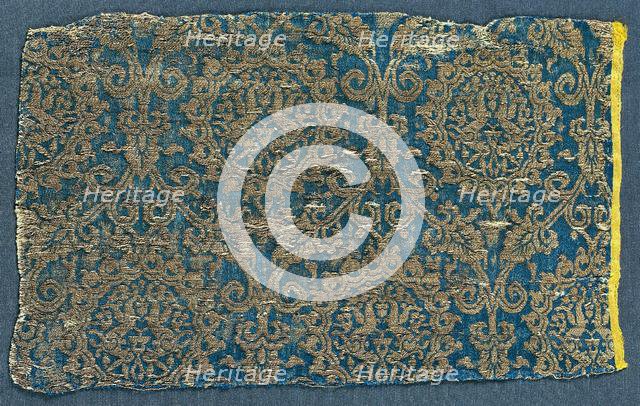 Lampas with hares in ogival pattern, 1300s. Creator: Unknown.