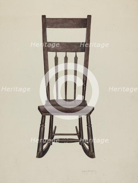 Shaker Nursing Chair, c. 1937. Creator: Helen Bronson.