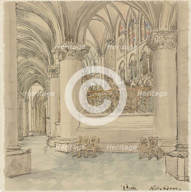 Interior of Notre-Dame in Paris, 1872-1904. Creator: Wilhelm Cornelis Bauer.