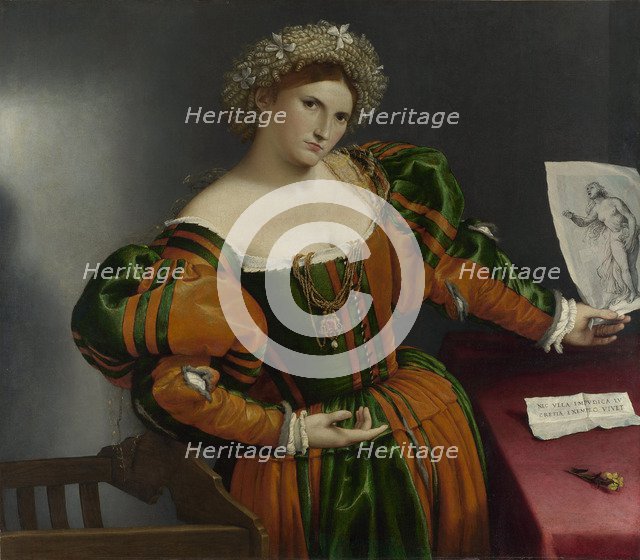 Portrait of a Woman inspired by Lucretia, ca 1530. Artist: Lotto, Lorenzo (1480-1556)