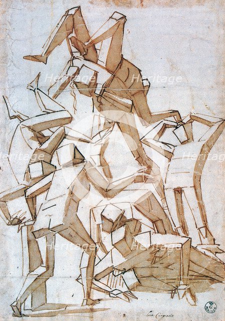 'Fighting Figures', 1527-1585. Artist: Luca Cambiaso