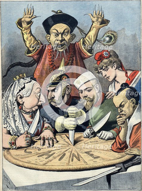 China - the cake of kings and... of emperors (Caricature), 1898. Artist: Meyer (Reyem), Henri (1844-1899)