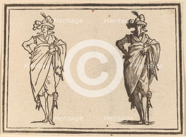 Gentleman Viewed from the Front with Hand on Hips, 1621. Creator: Edouard Eckman.