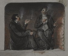 Cigar Smokers, mid 19th century. Creator: Alfred Jacob Miller.