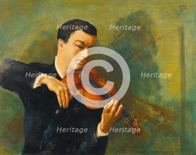 Portrait of the Violinist Nathan Milstein (1903-1992). Creator: Kisling, Moïse (1891-1953).