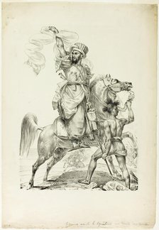 Mounted Mameluke Chieftain Calling for Aid, 1817. Creator: Antoine-Jean Gros.