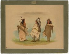 Three Shoshonee Warriors, 1861. Creator: George Catlin.