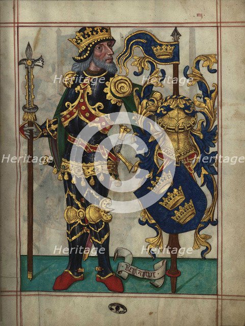 King Arthur (From Livro do Ameiro-Mor), 1509. Artist: Anonymous  