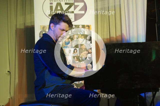 Will Barry, Joe Farnsworth-Sara Hanahan Quartet, Watermill Jazz Club, Dorking, Surrey, July 2024. Creator: Brian O'Connor.