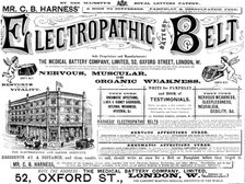 Advertisement for Mr. C. B. Harness’ Electropathic Belt, 1890. Creator: Unknown.