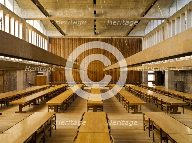 Dining hall, Central Building, Churchill College, Cambridge University, Cambridgeshire, 2010. Artist: James O Davies.
