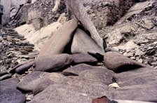 Mani stones, Ladakh, India, 1988. Creator: Amanda Waite.