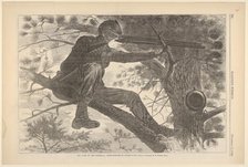 The Army of the Potomac - A Sharp-Shooter on Picket Duty (Harper's Weekly, Vo..., November 15, 1862. Creator: Unknown.