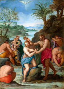The Baptism of Christ, c. 1570. Creator: Allori, Alessandro (1535-1607).