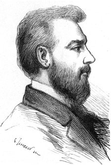 Alexander Graham Bell, Scottish born American inventor, c1880. Artist: Unknown