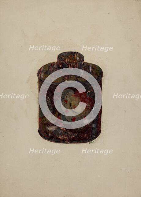 Toleware Canister, 1935/1942. Creator: Myra Newswanger.
