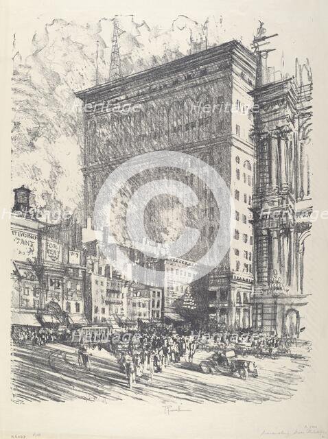 City Hall Square and Wanamaker Building, 1912. Creator: Joseph Pennell.