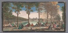 View of the pond of the garden of the Palais de Fontainebleau, 1700-1799. Creators: Anon, Jacques Rigaud.