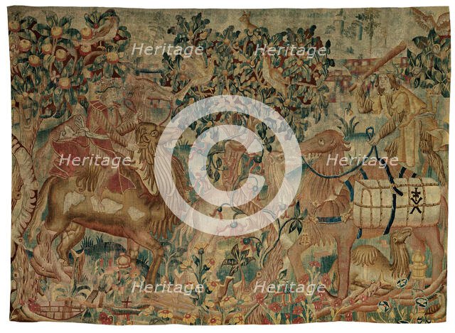 Camel Riders, presumably from a Wild Man series, Flanders, 1475/1510. Creator: Unknown.