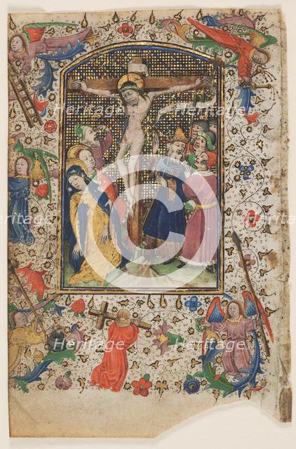 Leaf from a Book of Hours: The Crucifixion, 1430s. Creator: Master of Guillebert de Mets (Flemish); Workshop, and.