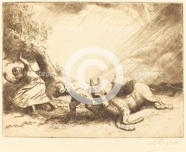 Donkey Upset by Storm (L'ane renverse par la foudre). Creator: Alphonse Legros.