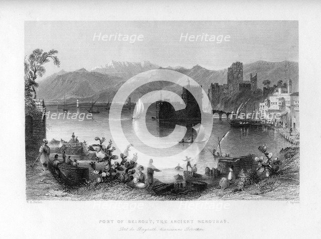 Beirout, the ancient Berothah, Syria, 1841.Artist: J Appleton