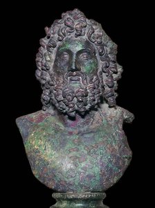 Roman bronze bust of the god Serapis, 4th century Artist: Unknown