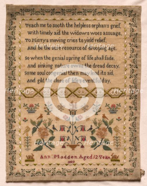 Sampler, 1823. Creator: Unknown.
