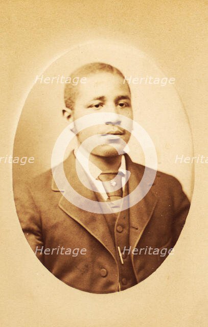 Studio portrait of a young man wearing tie and stick pin, c1880-c1889. Creator: M Stahn.