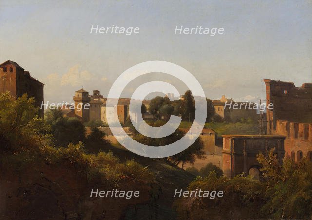 View of the Colosseum and the Arch of Constantine from the Palatine, ca. 1822-24. Creator: Charles Rémond.