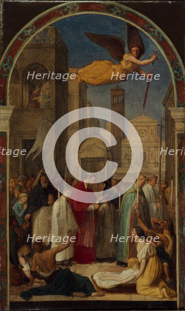 Procession of Saint Charles Borromeo during the plague of Milan, 1861. Creator: Pichon, Pierre-Auguste (1805-1900).