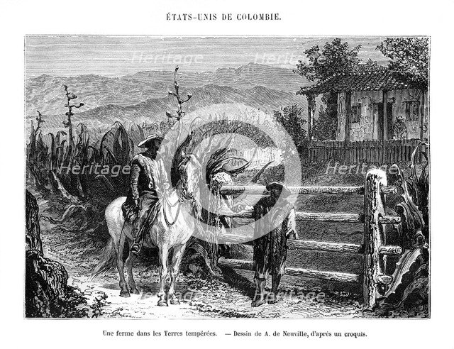 A farm, Colombia, South America, 19th century. Artist: A de Neuville