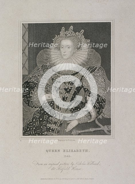 Queen Elizabeth I with an ermine, 1821. Artist: TA Dean