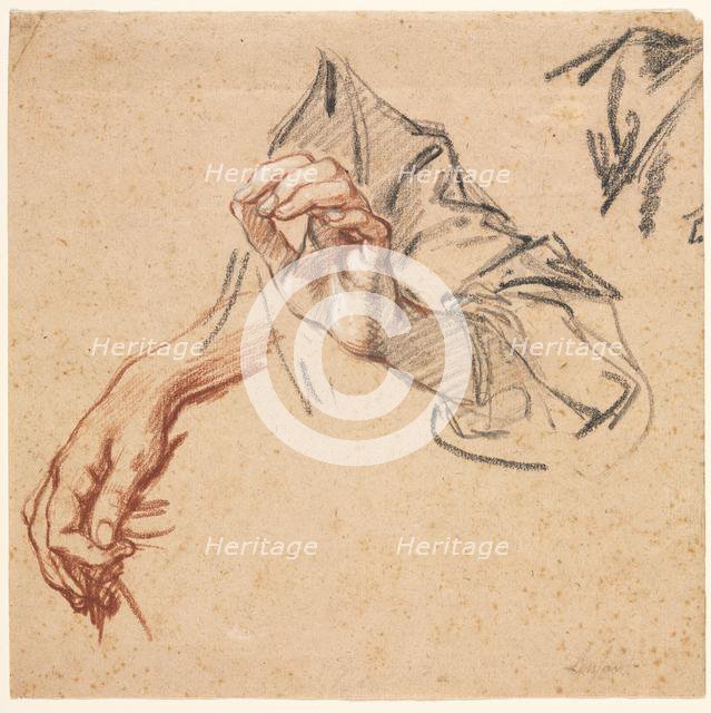 Study of Hands (recto), 1700s. Creator: Pierre Lenfant (French, 1704-1787).