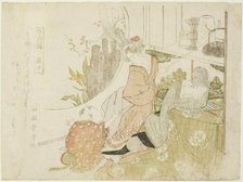 Zhuangzi (Japanese: Soshi), from the series "Shunshoku ressenkyo", c. 1801/18. Creator: Hokuba.