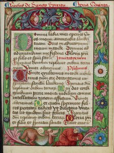 Decorated Text Page; Book of Hours, early 16th century. Creator: Unknown.