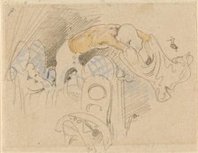 The disturbed but happily regained night's rest, (The Flea); 9, 1862. Creator: Wilhelm Busch.