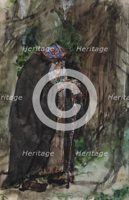 Naina.Costume design for the opera Ruslan and Lyudmila by M. Glinka. Artist: Serov, Valentin Alexandrovich (1865-1911)