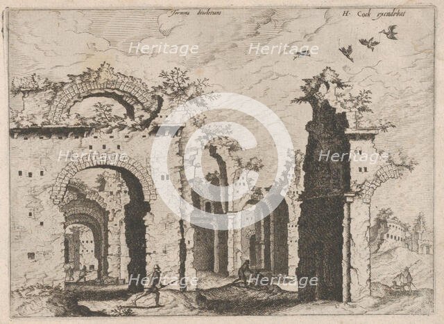 The Baths of Diocletian, from the series Roman Ruins and Buildings, 1562. Creators: Johannes van Doetecum I, Lucas van Doetecum.