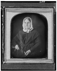 Mary Manuel Lisa, half-length portrait, facing slightly left, seated..., between 1840 and 1860. Creator: Unknown.
