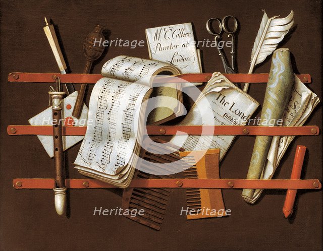 Letter rack, ca 1698. Artist: Collier, Edward (active 1662-1708)